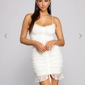 NEW White Lace Mesh Mini Dress Angel Costume